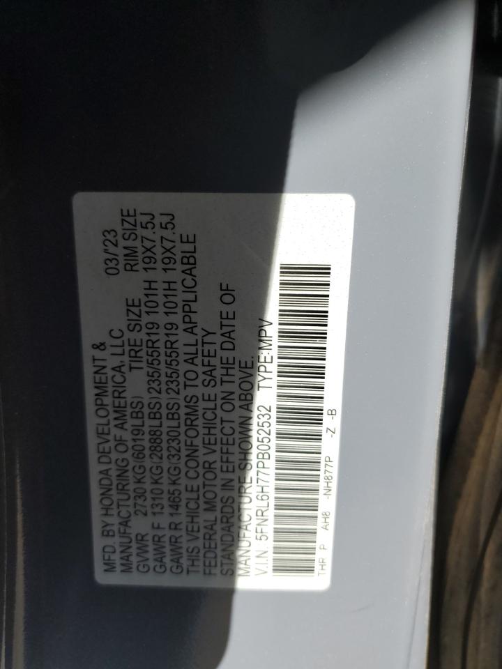 2023 HONDA ODYSSEY SPORT-L VIN:5FNRL6H77PB052532