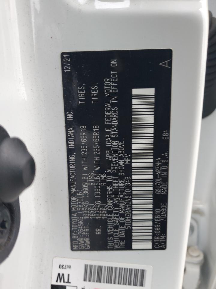 2022 TOYOTA HIGHLANDER XLE VIN:3VVCB7AX9NM024296