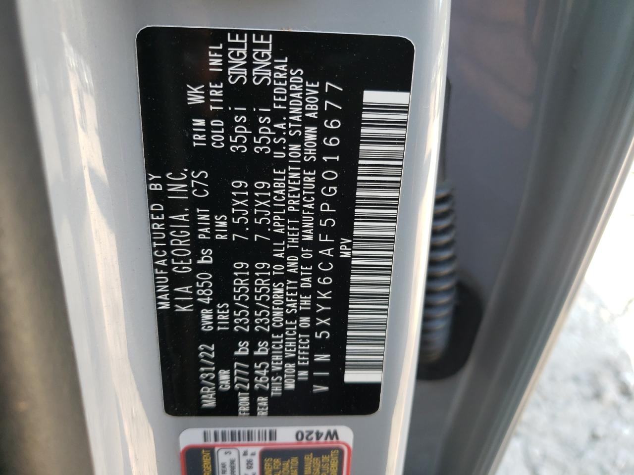 2023 KIA SPORTAGE X LINE VIN:5XYK6CAF5PG016677