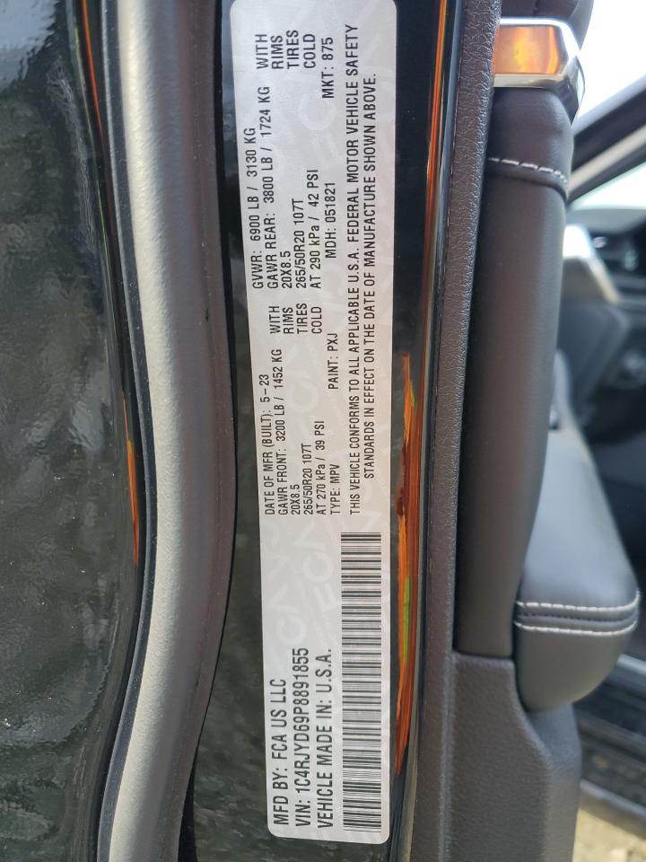 2023 JEEP GRAND CHEROKEE OVERLAND 4XE VIN:1C4RJYD69P8891855