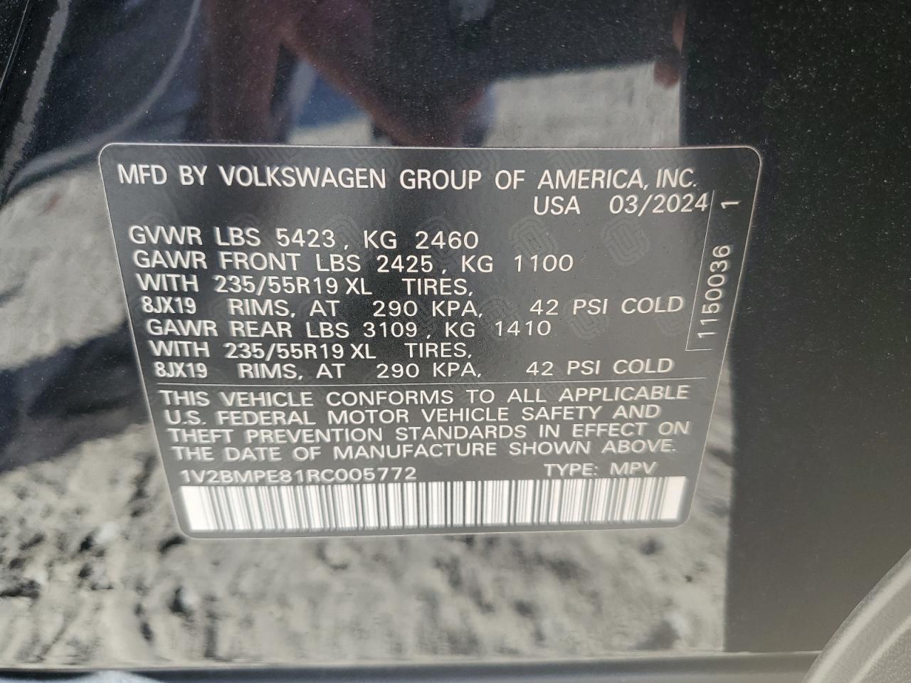 2024 VOLKSWAGEN ID.4  VIN:1V2BMPE81RC005772