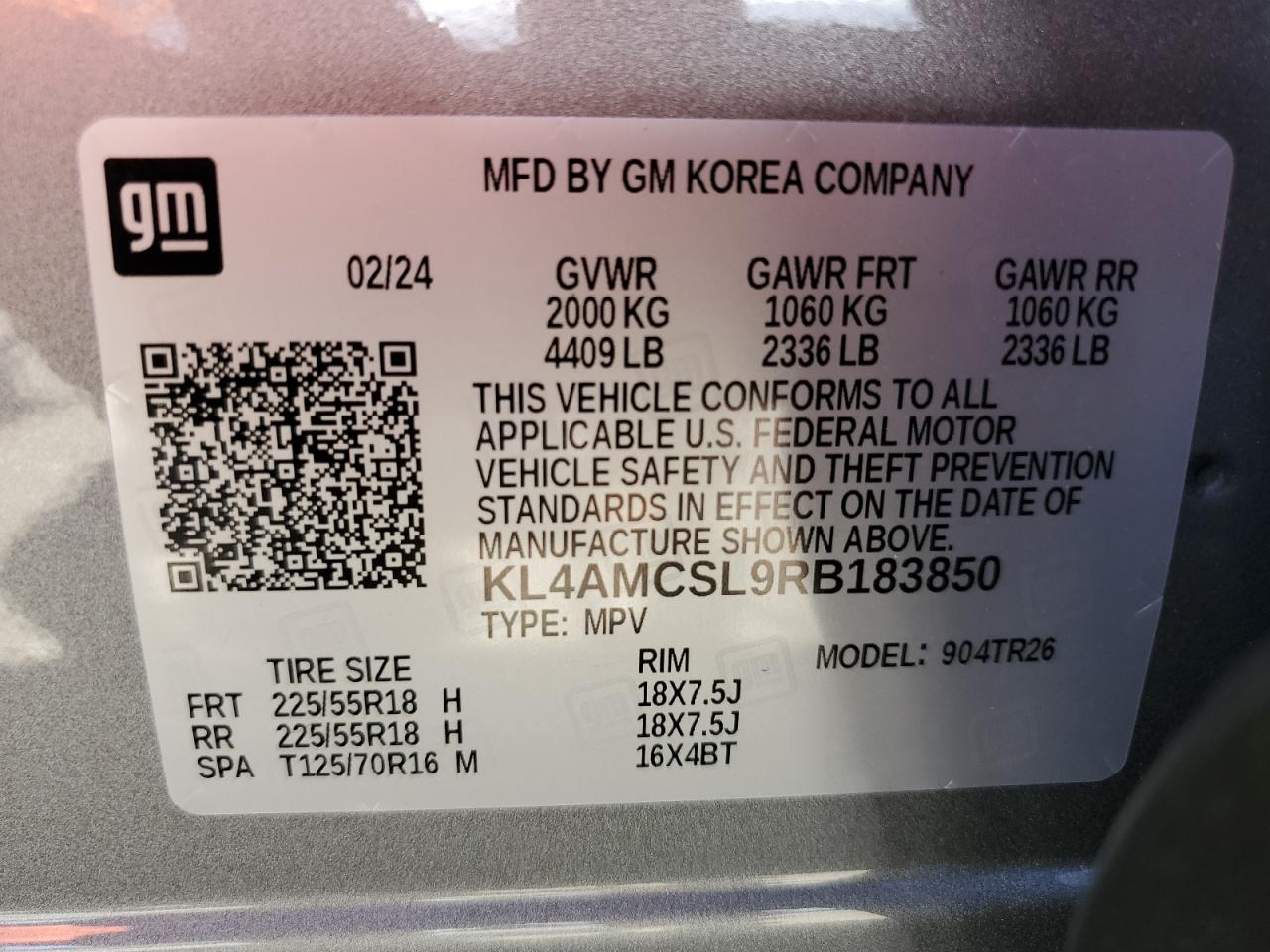 2024 BUICK ENCORE GX PREFERRED VIN:KL4AMCSL9RB183850