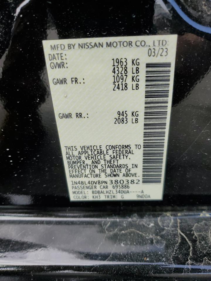 2023 NISSAN ALTIMA SV VIN:1N4BL4DV8PN380382