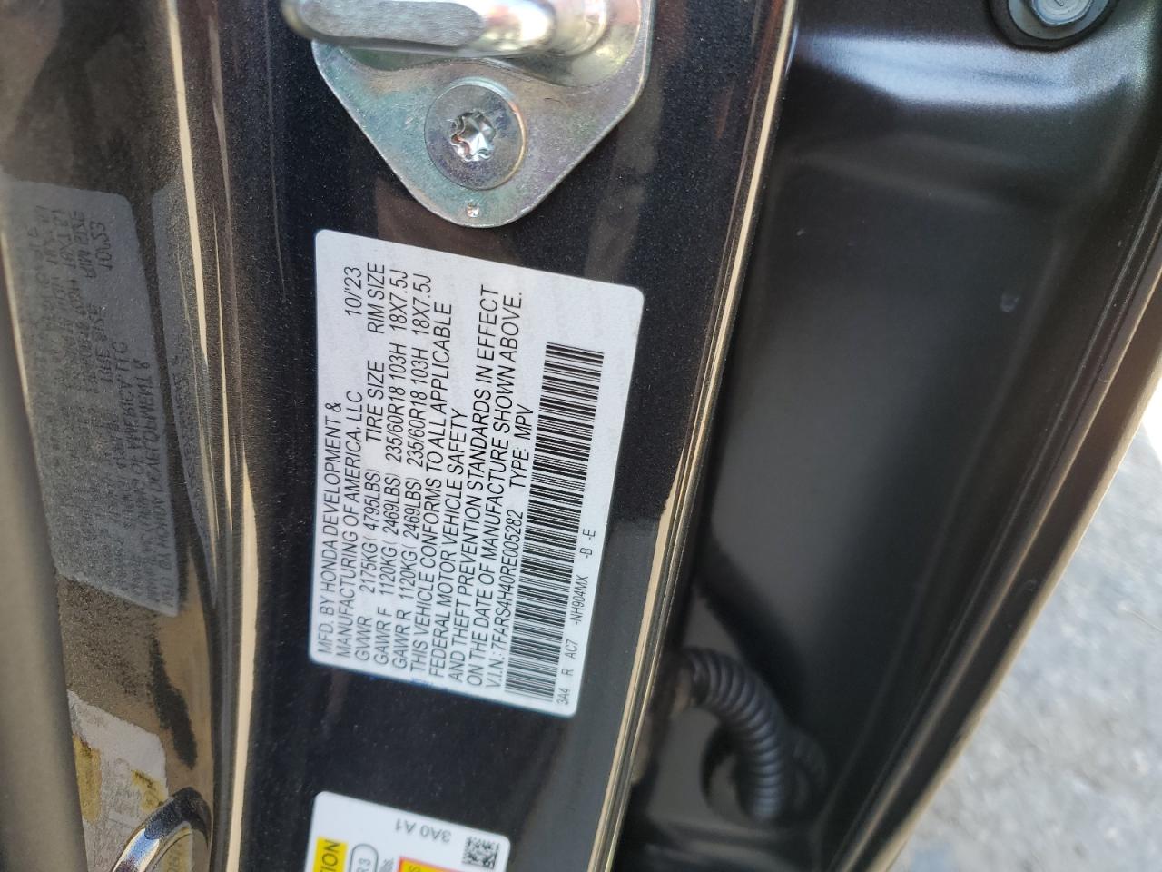 2024 HONDA CR-V EX VIN:7FARS4H40RE005282