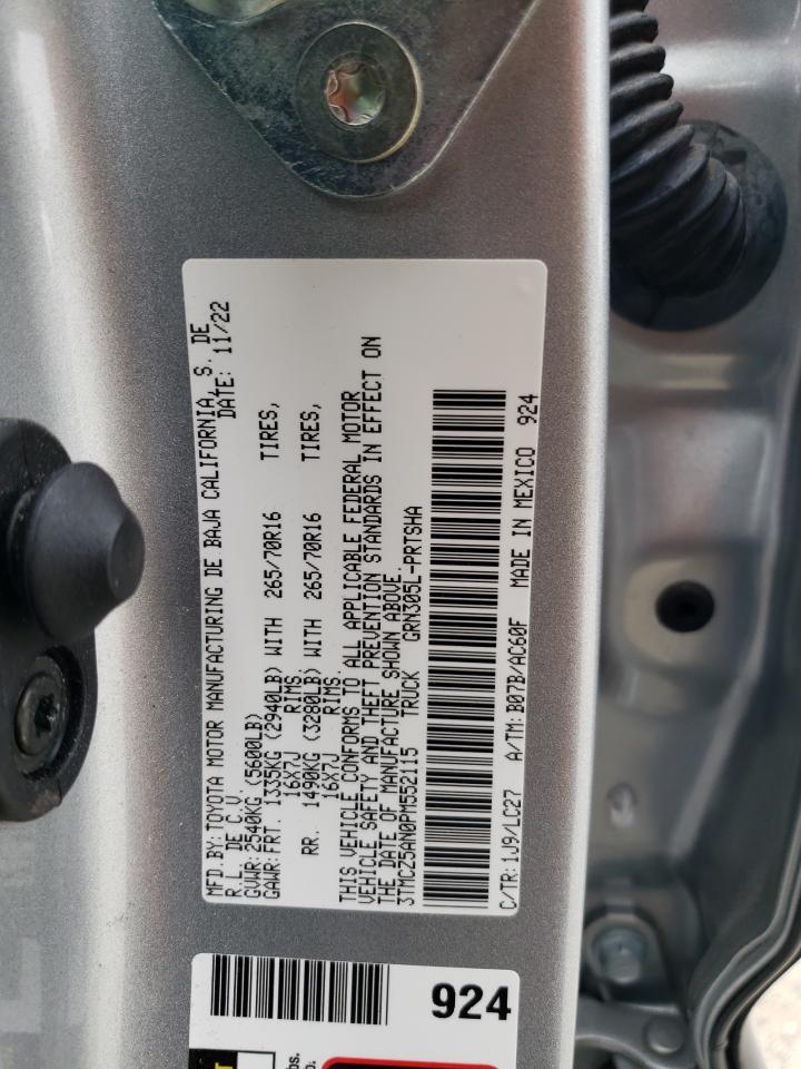 2023 TOYOTA TACOMA DOUBLE CAB VIN:3TMCZ5AN0PM552115