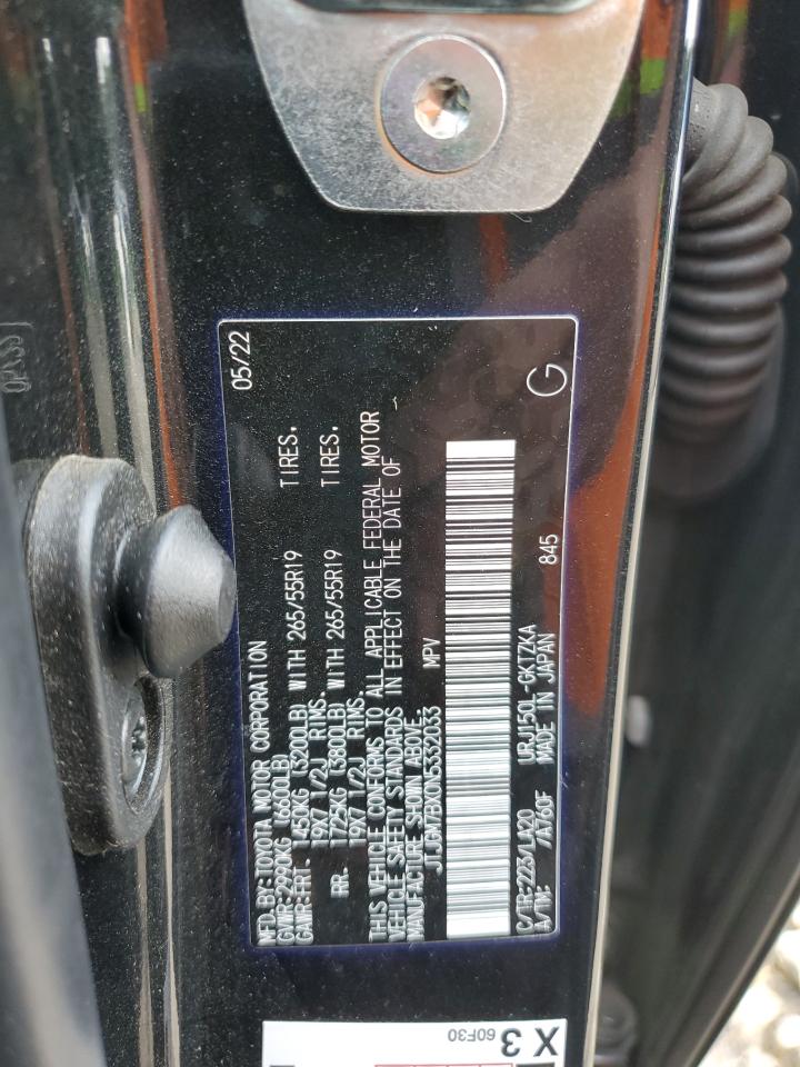 2022 LEXUS GX 460 LUXURY VIN:JTJGM7BX0N5332033