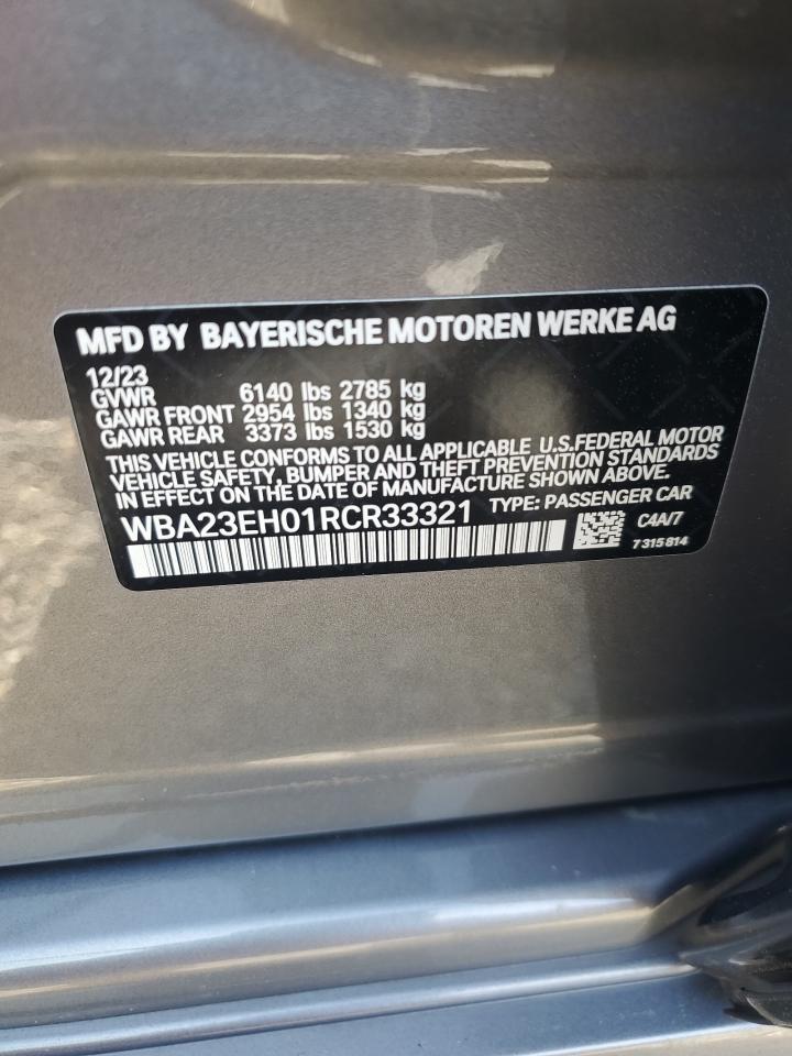 2024 BMW 740 I VIN:WBA23EH01RCR33321