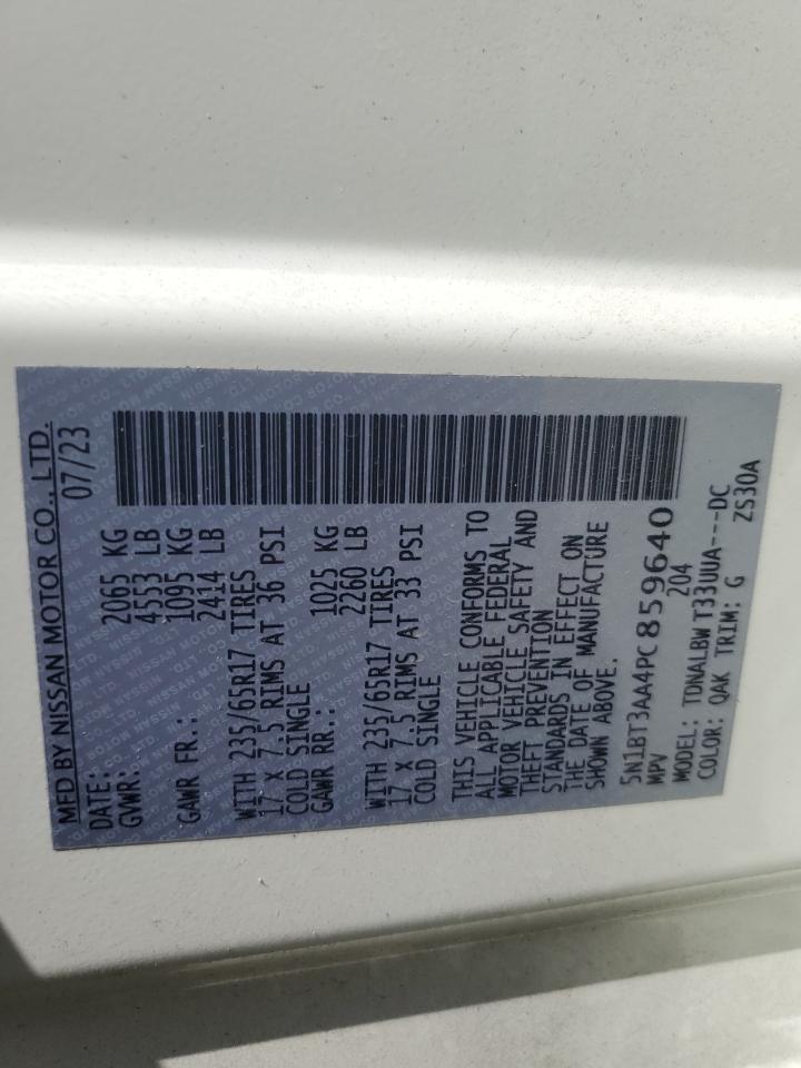 2023 NISSAN ROGUE S VIN:5N1BT3AA4PC859640