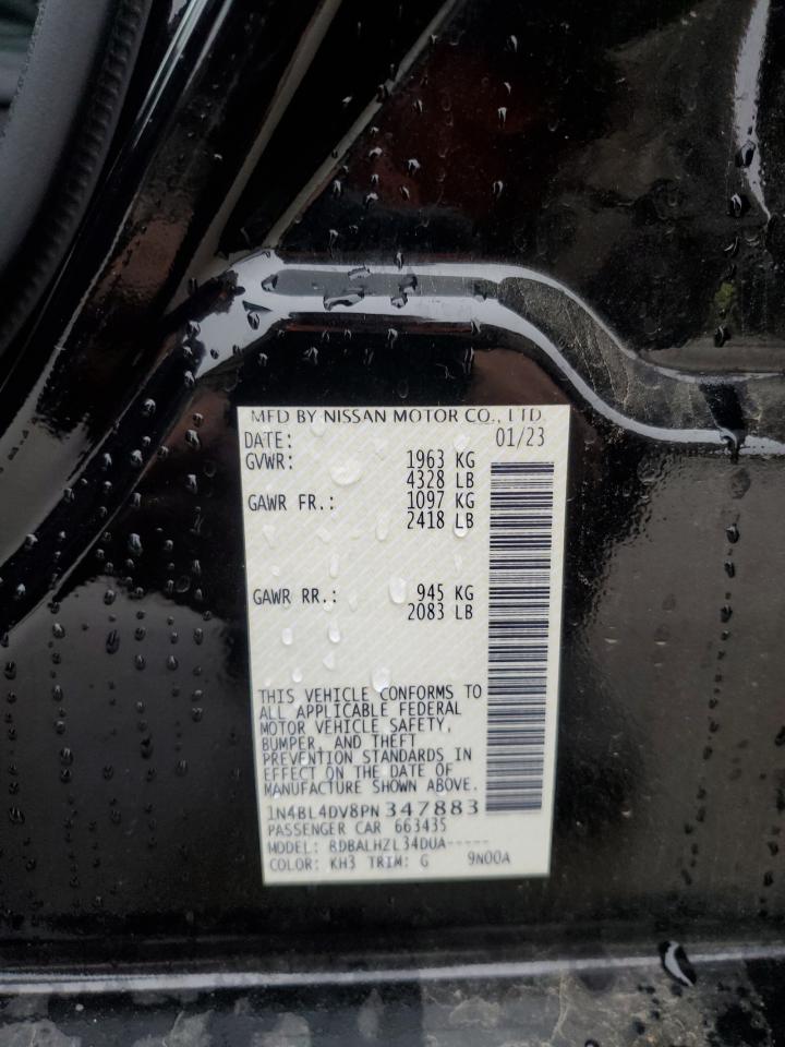 2023 NISSAN ALTIMA SV VIN:1N4BL4DV8PN347883