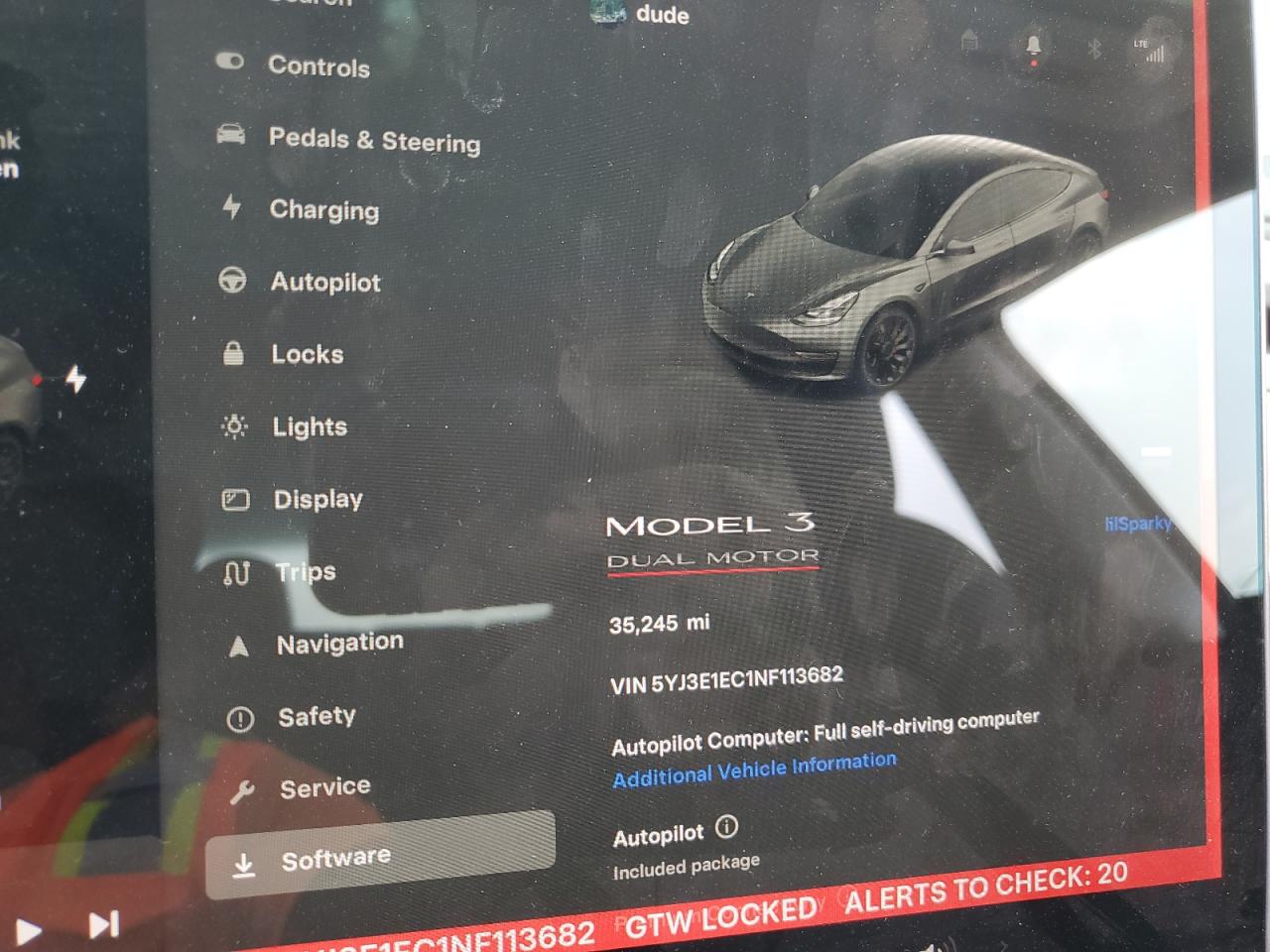 2022 TESLA MODEL 3  VIN:5YJ3E1EC1NF113682