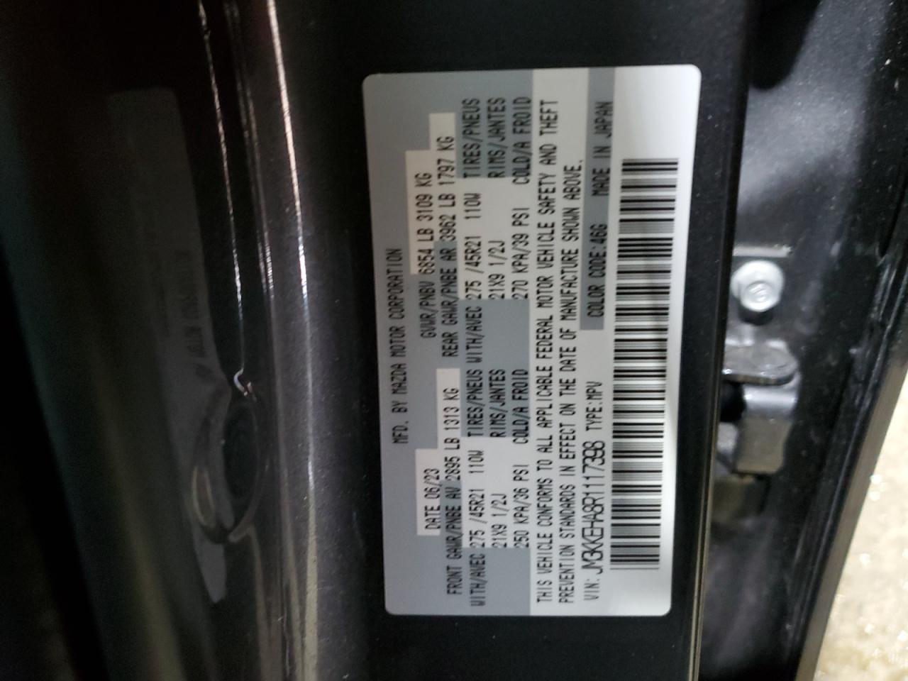 2024 MAZDA CX-90 PREMIUM PLUS VIN:2A8HR54159R593858