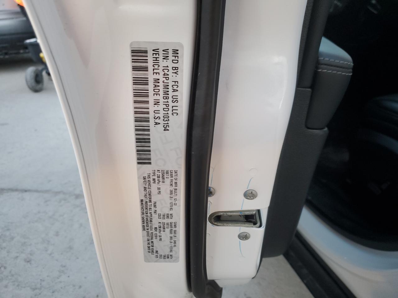 2023 JEEP CHEROKEE ALTITUDE LUX VIN:1C4PJMMB1PD103154
