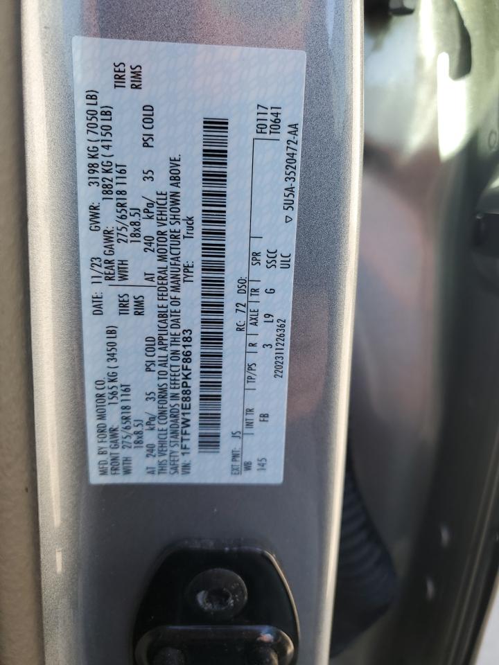 2023 FORD F150 SUPERCREW VIN:1FTFW1E88PKF86183