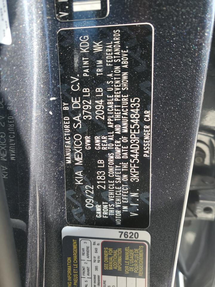 2023 KIA FORTE GT LINE VIN:3KPF54AD3PE548435
