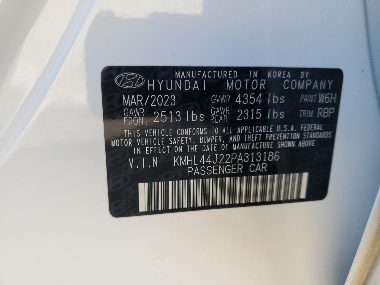 2023 HYUNDAI SONATA SEL PLUS VIN:KMHL44J22PA313186