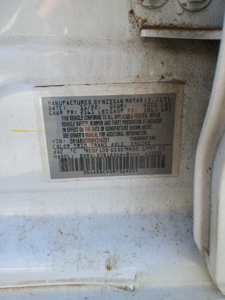 2022 NISSAN SENTRA SV VIN:3N1AB8CV5NY314201