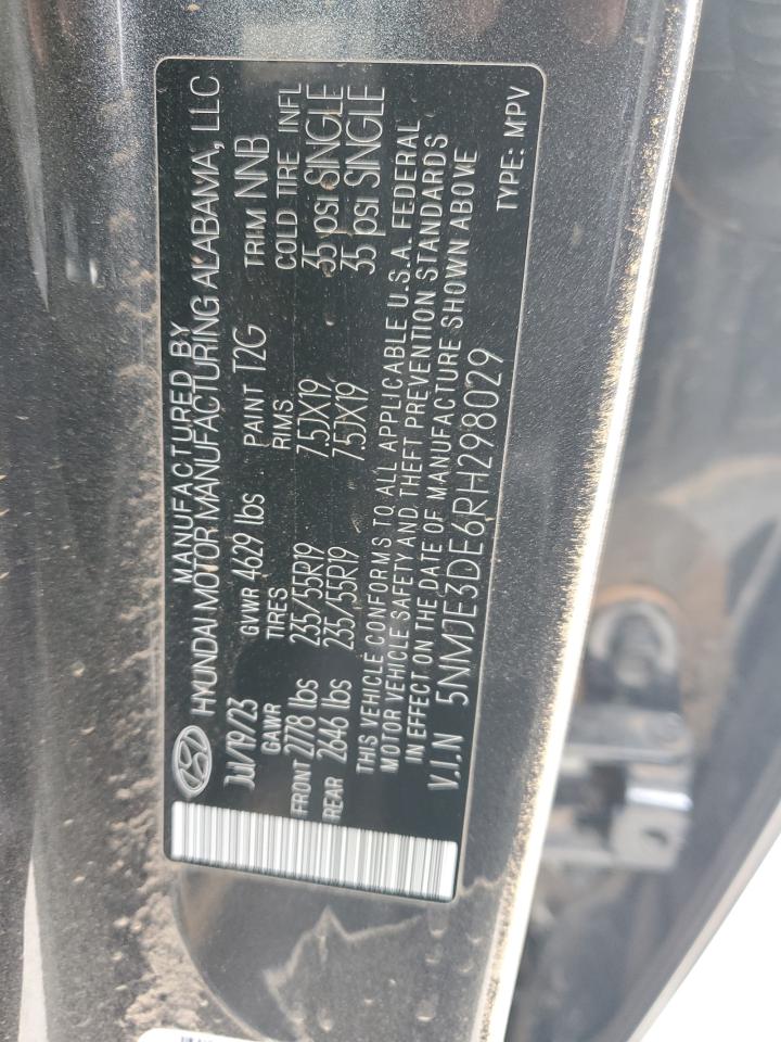 2024 HYUNDAI TUCSON LIMITED VIN:5NMJE3DE6RH298029