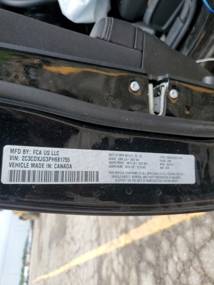 2023 DODGE CHARGER SXT VIN:2C3CDXJG3PH681755