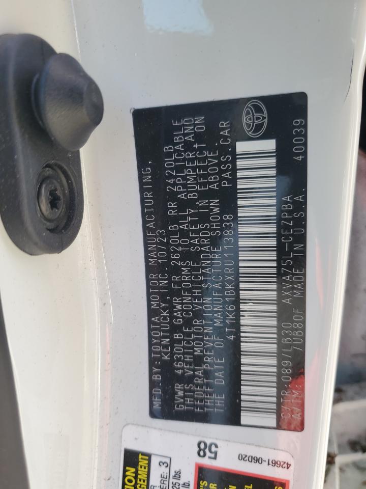 2024 TOYOTA CAMRY XSE VIN:4T1K61BKXRU113838