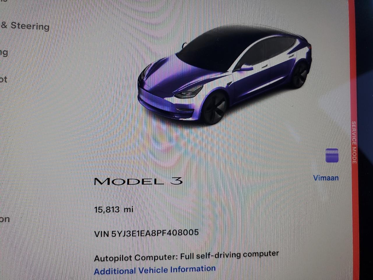 2023 TESLA MODEL 3  VIN:5YJ3E1EA8PF408005