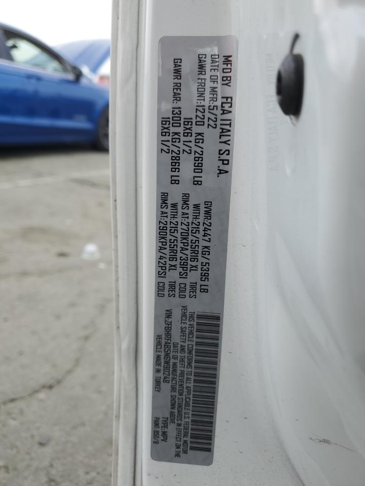2022 RAM PROMASTER CITY TRADESMAN VIN:ZFBHRFAB5N6W90248