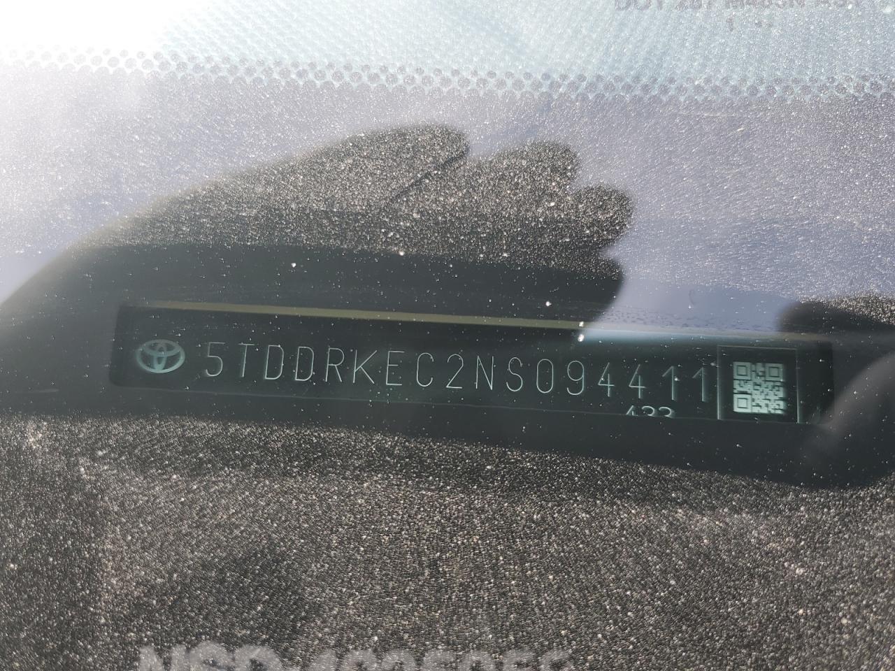 2022 TOYOTA SIENNA XSE VIN:5TDDRKEC2NS094411