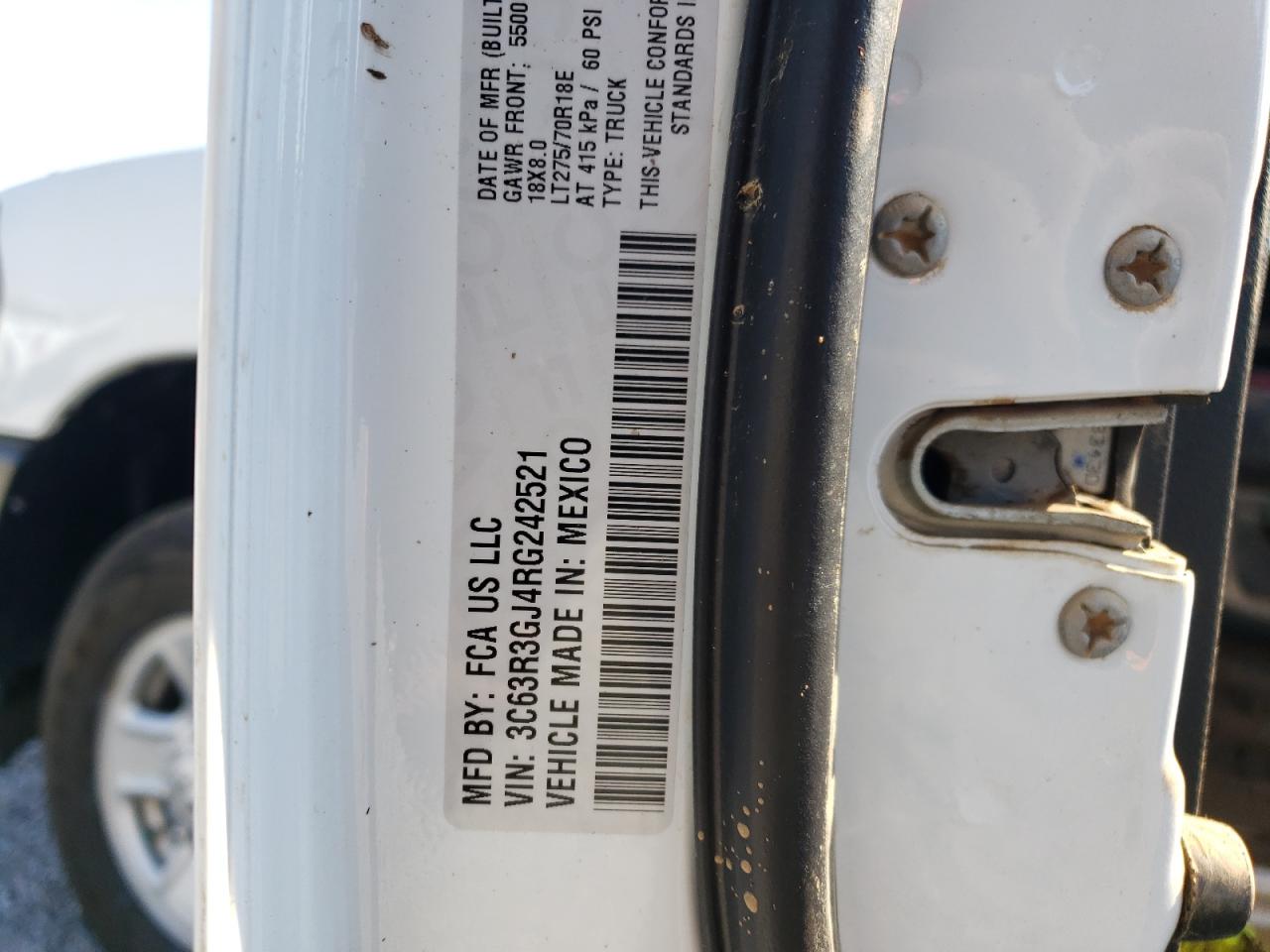 2024 RAM 3500 TRADESMAN VIN:3C63R3GJ4RG242521