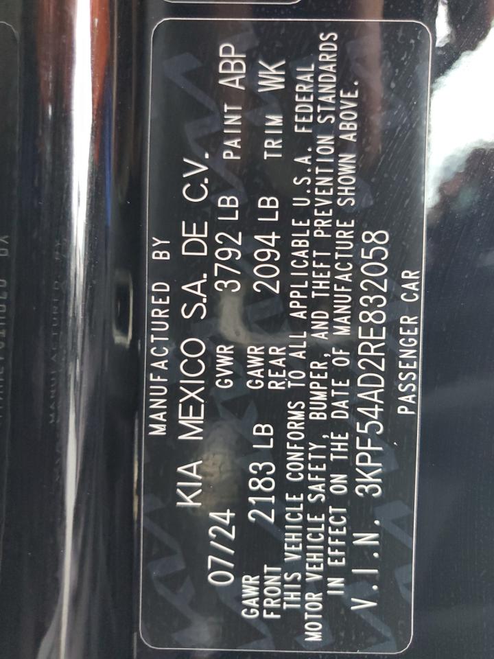 2024 KIA FORTE GT LINE VIN:3KPF54AD2RE832058