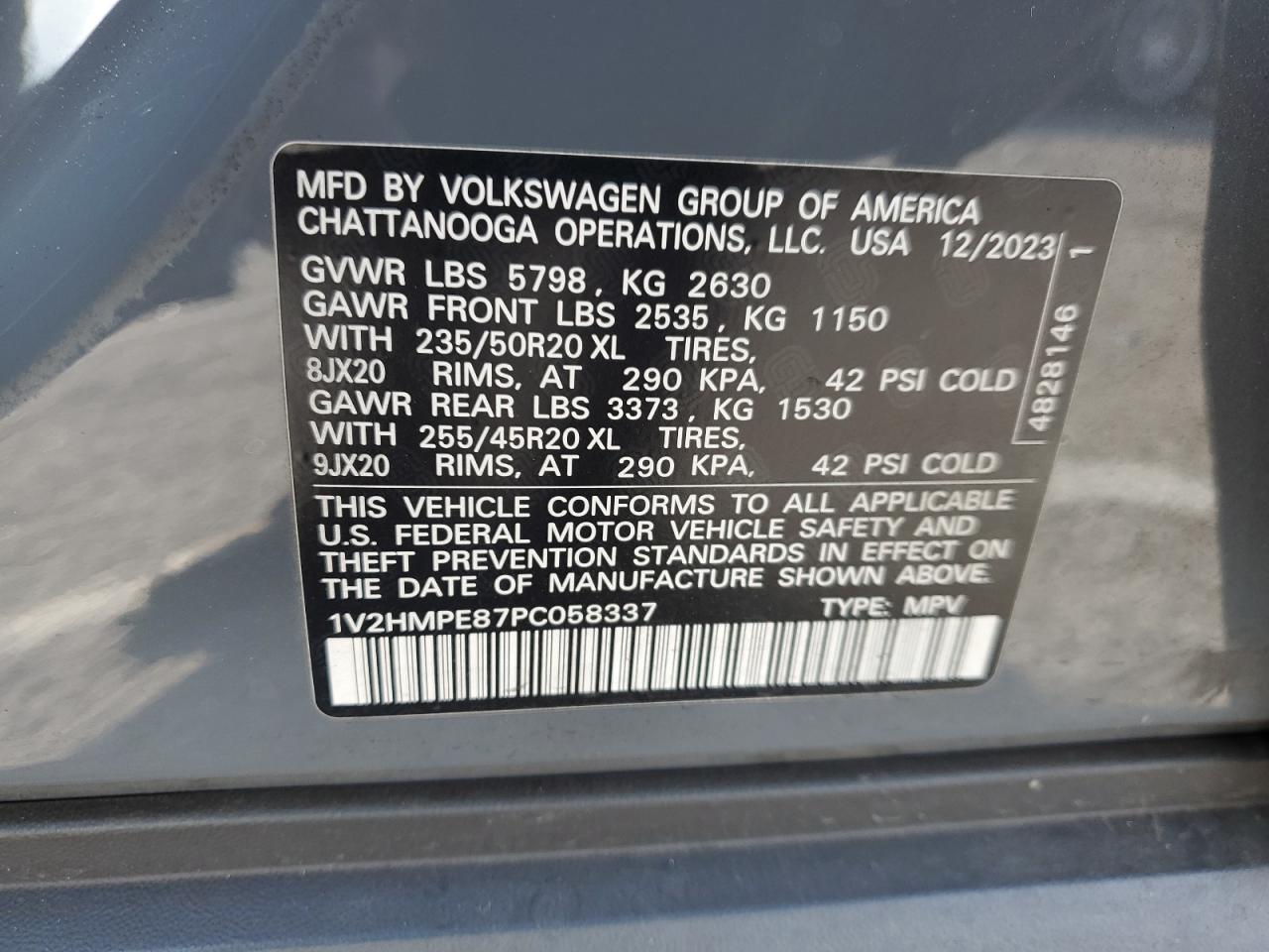 2023 VOLKSWAGEN ID.4 PRO S PLUS VIN:1V2HMPE87PC058337