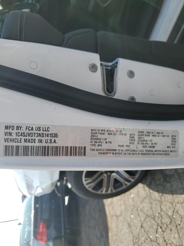 2022 JEEP WAGONEER SERIES III VIN:1C4SJVDT3NS141535
