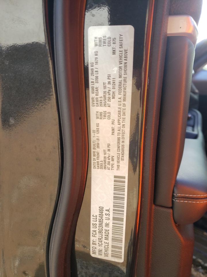 2022 JEEP GRAND CHEROKEE L LIMITED VIN:1C4RJJBG3N8548460