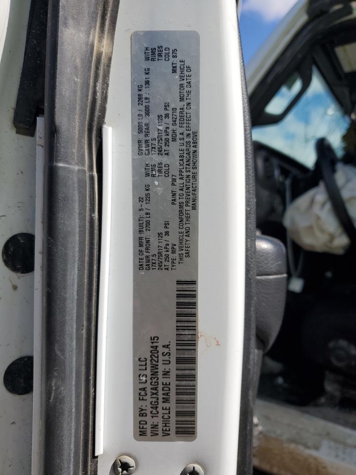 2022 JEEP WRANGLER SPORT VIN:1C4GJXAG3NW220415