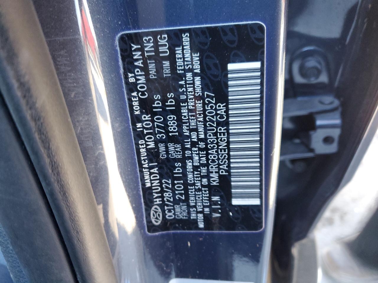 2023 HYUNDAI VENUE SEL VIN:KMHRC8A33PU220527
