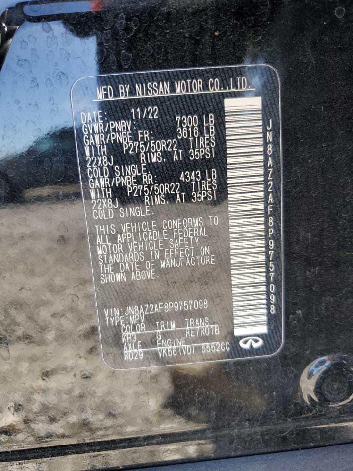 2023 INFINITI QX80 LUXE VIN:JN8AZ2AF8P9757098