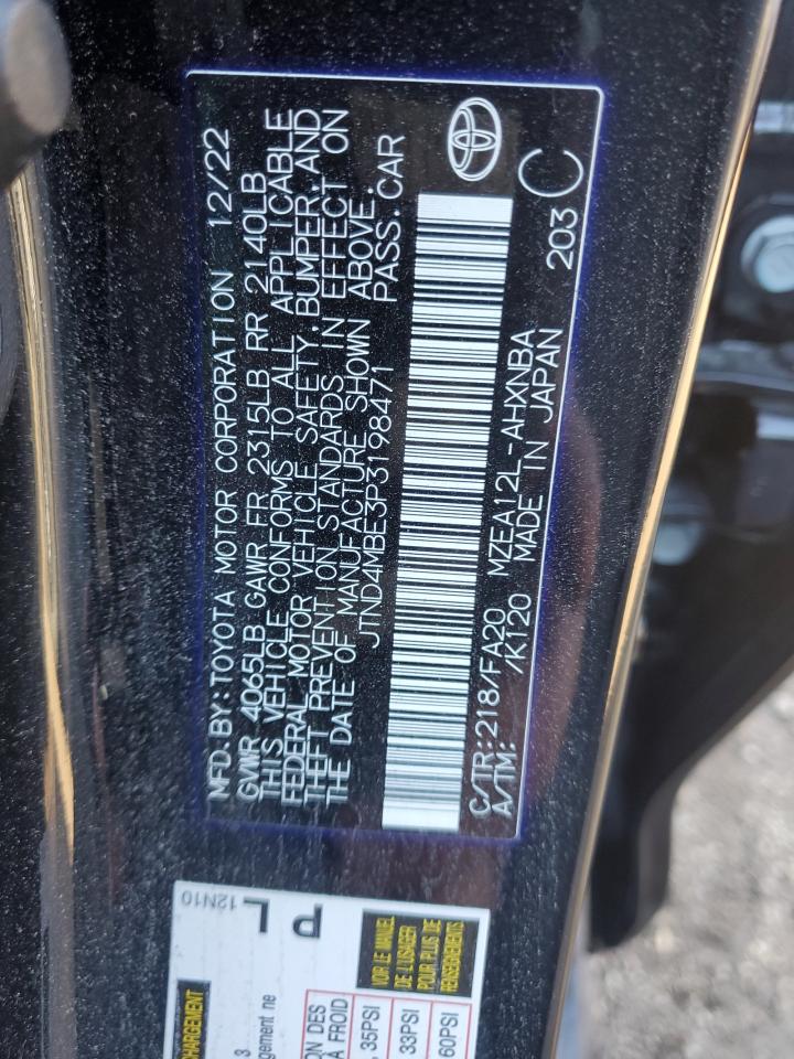 2023 TOYOTA COROLLA SE VIN:JTND4MBE3P3198471