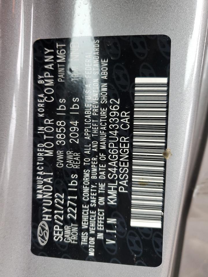 2023 HYUNDAI ELANTRA SEL VIN:KMHLS4AG6PU433962