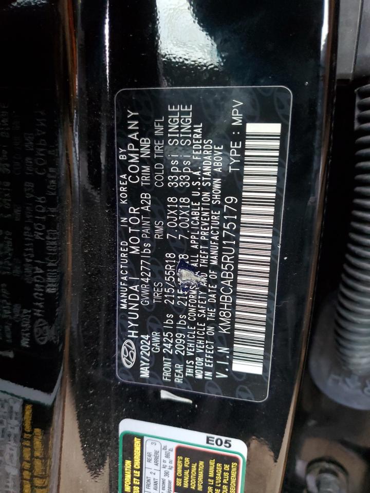 2024 HYUNDAI KONA SEL VIN:KM8HBCAB5RU175179