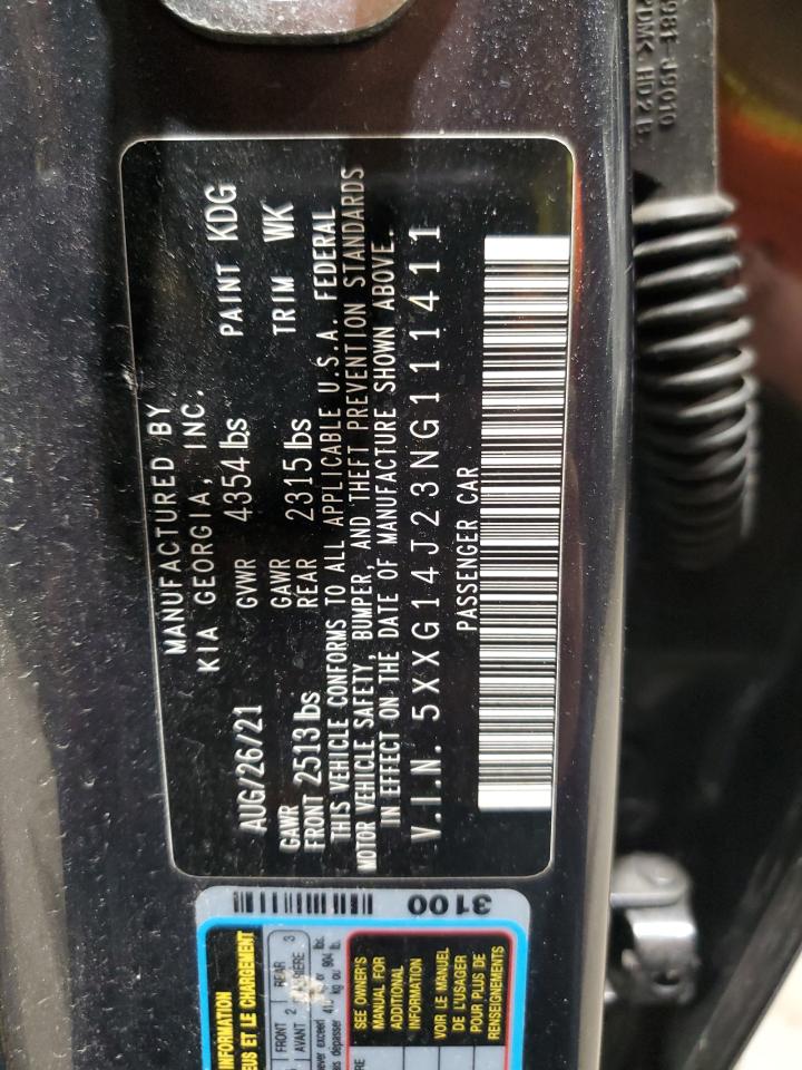 2022 KIA K5 LXS VIN:5XXG14J23NG111411