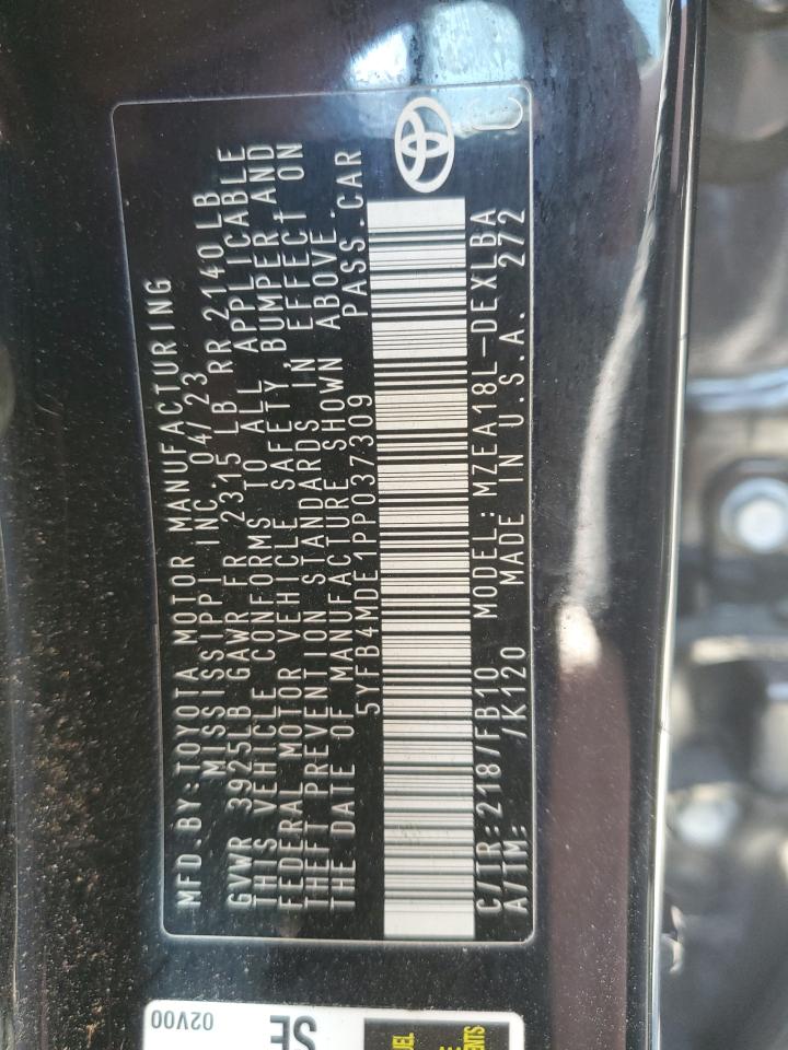 2023 TOYOTA COROLLA LE VIN:5YFB4MDE1PP037309