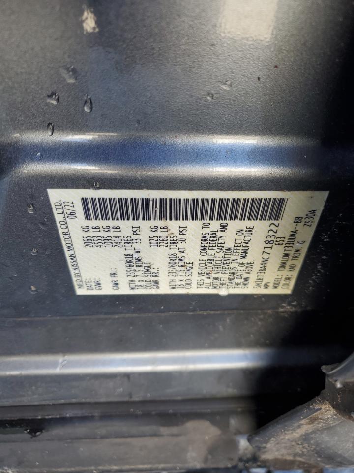 2022 NISSAN ROGUE SV VIN:5N1BT3BA4NC718322