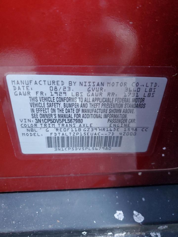 2023 NISSAN KICKS SR VIN:3N1CP5DV5PL567980