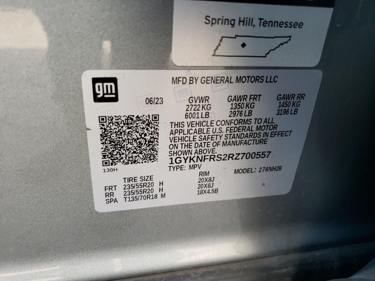 2024 CADILLAC XT5 PLATINUM PREMIUM LUXURY VIN:1GYKNFRS2RZ700557