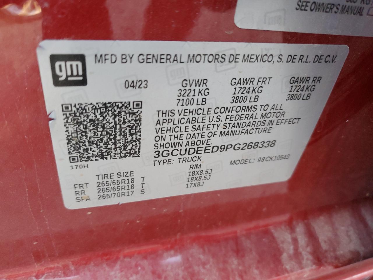 2023 CHEVROLET SILVERADO K1500 RST VIN:3GCUDEED9PG268338