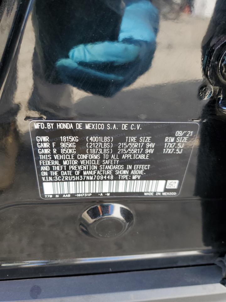 2022 HONDA HR-V LX VIN:3CZRU5H37NM709448