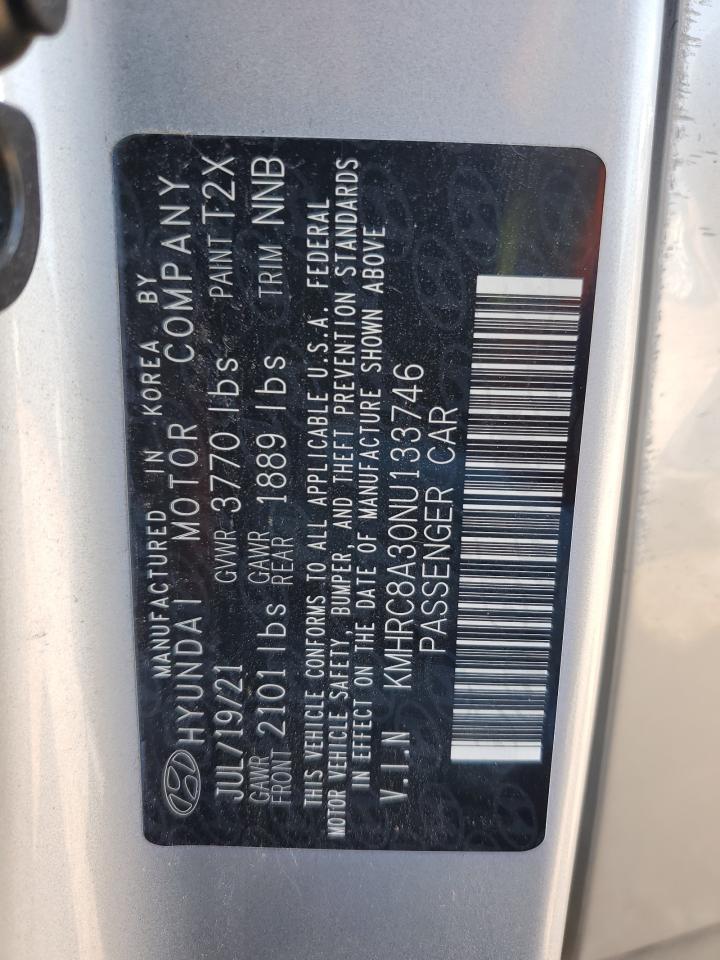 2022 HYUNDAI VENUE SEL VIN:KMHRC8A30NU133746