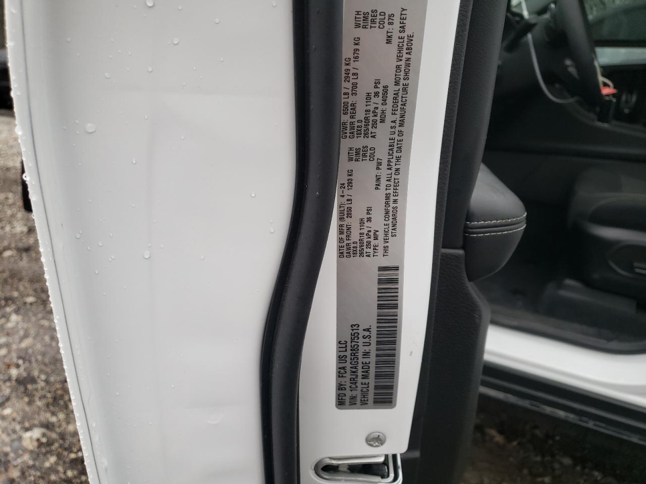 2024 JEEP GRAND CHEROKEE L LAREDO VIN:1C4RJKAG5R8575513