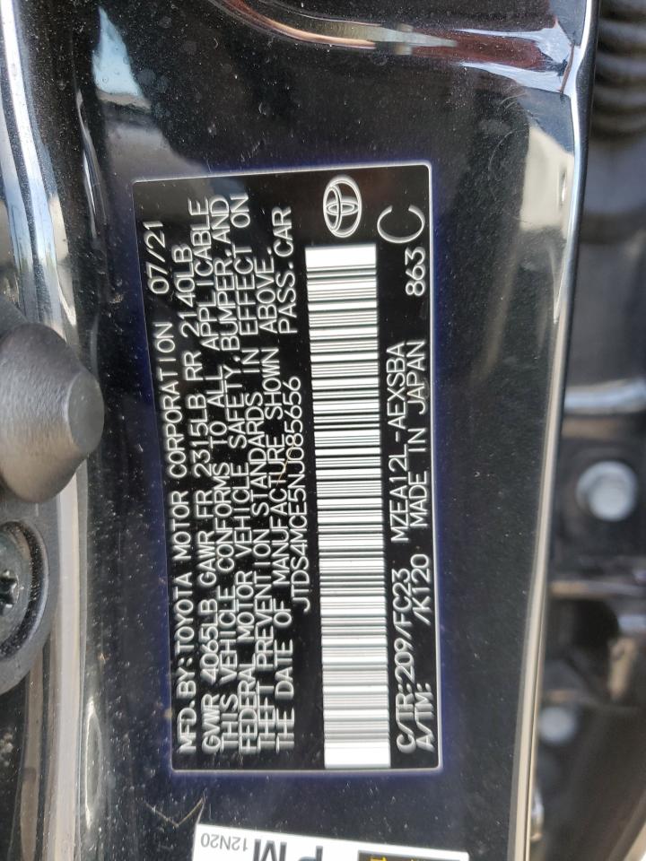 2022 TOYOTA COROLLA SE VIN:JTDS4MCE5NJ085656