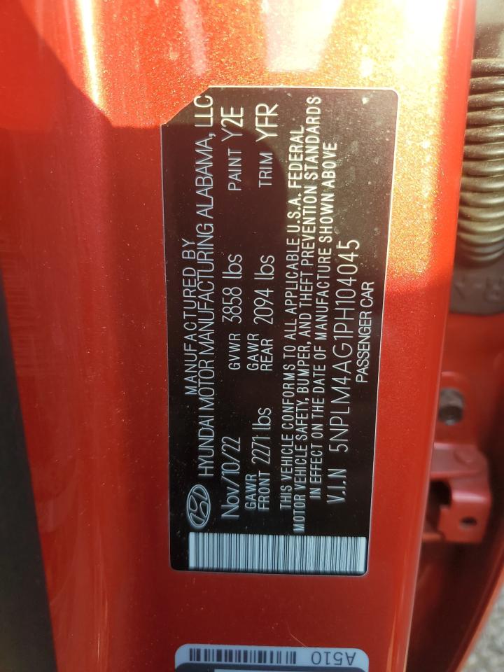 2023 HYUNDAI ELANTRA SEL VIN:5NPLM4AG1PH104045