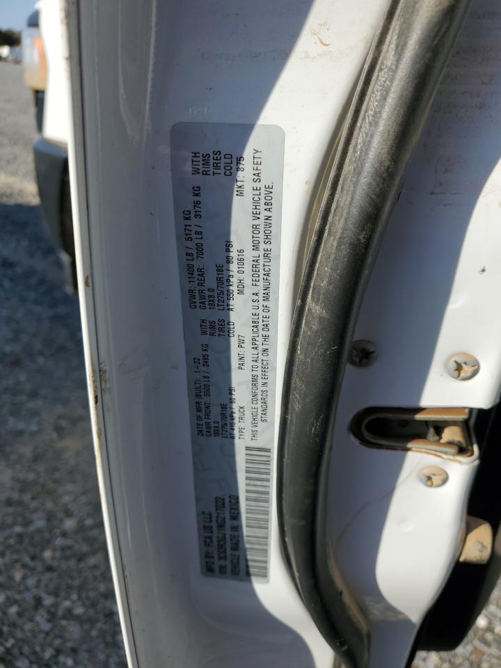 2022 RAM 3500 TRADESMAN VIN:3C63R3GJ1NG217022