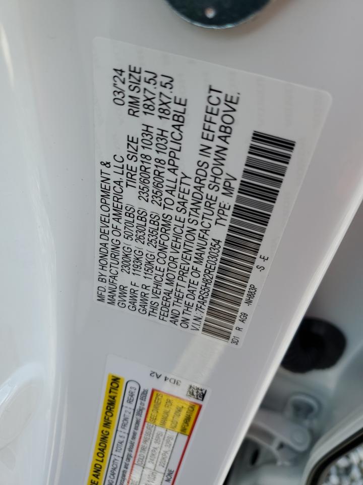 2024 HONDA CR-V SPORT-L VIN:7FARS5H82RE030354